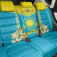 Personalised Kazakhstan Independence Day Back Car Seat Cover Lilium Peregrinum - Kazakh Pattern - Wonder Print Shop