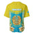 Personalised Kazakhstan Independence Day Baseball Jersey Lilium Peregrinum - Kazakh Pattern - Wonder Print Shop