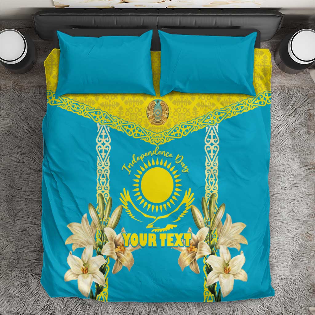 Personalised Kazakhstan Independence Day Bedding Set Lilium Peregrinum - Kazakh Pattern - Wonder Print Shop