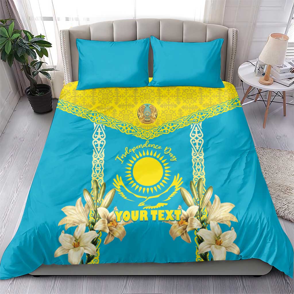 Personalised Kazakhstan Independence Day Bedding Set Lilium Peregrinum - Kazakh Pattern - Wonder Print Shop