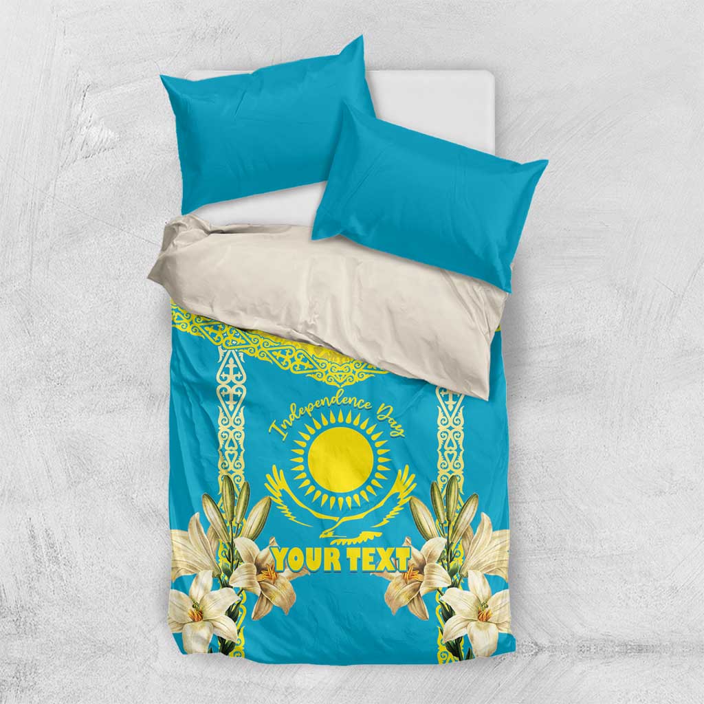 Personalised Kazakhstan Independence Day Bedding Set Lilium Peregrinum - Kazakh Pattern - Wonder Print Shop