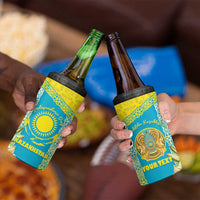 Personalised Kazakhstan Independence Day 4 in 1 Can Cooler Tumbler Lilium Peregrinum - Kazakh Pattern - Wonder Print Shop