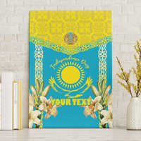 Personalised Kazakhstan Independence Day Canvas Wall Art Lilium Peregrinum - Kazakh Pattern - Wonder Print Shop