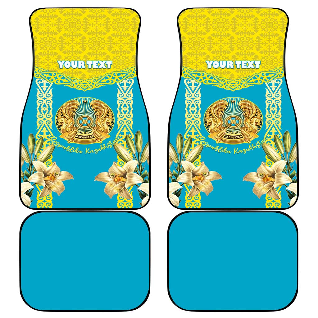 Personalised Kazakhstan Independence Day Car Mats Lilium Peregrinum - Kazakh Pattern - Wonder Print Shop