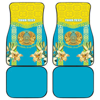 Personalised Kazakhstan Independence Day Car Mats Lilium Peregrinum - Kazakh Pattern - Wonder Print Shop
