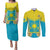 Personalised Kazakhstan Independence Day Couples Matching Puletasi and Long Sleeve Button Shirt Lilium Peregrinum - Kazakh Pattern - Wonder Print Shop