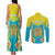 Personalised Kazakhstan Independence Day Couples Matching Tank Maxi Dress and Long Sleeve Button Shirt Lilium Peregrinum - Kazakh Pattern - Wonder Print Shop