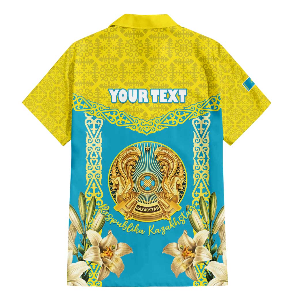 Personalised Kazakhstan Independence Day Family Matching Mermaid Dress and Hawaiian Shirt Lilium Peregrinum - Kazakh Pattern - Wonder Print Shop