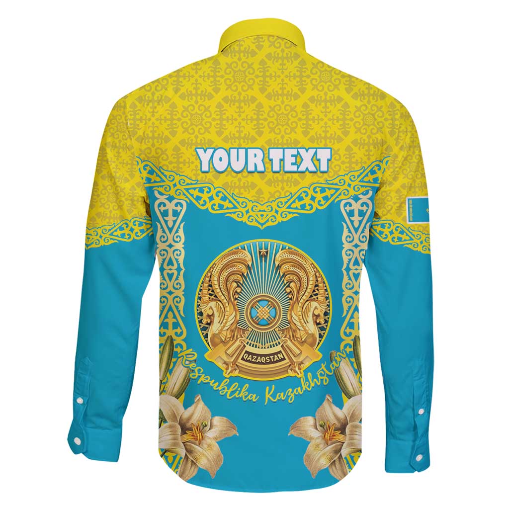 Personalised Kazakhstan Independence Day Family Matching Puletasi and Hawaiian Shirt Lilium Peregrinum - Kazakh Pattern - Wonder Print Shop