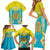 Personalised Kazakhstan Independence Day Family Matching Short Sleeve Bodycon Dress and Hawaiian Shirt Lilium Peregrinum - Kazakh Pattern - Wonder Print Shop