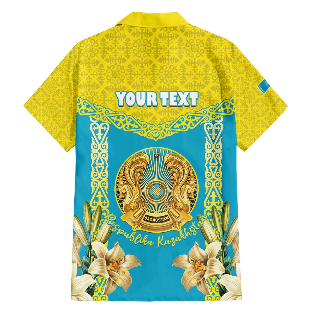 Personalised Kazakhstan Independence Day Family Matching Tank Maxi Dress and Hawaiian Shirt Lilium Peregrinum - Kazakh Pattern - Wonder Print Shop