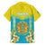 Personalised Kazakhstan Independence Day Family Matching Tank Maxi Dress and Hawaiian Shirt Lilium Peregrinum - Kazakh Pattern - Wonder Print Shop