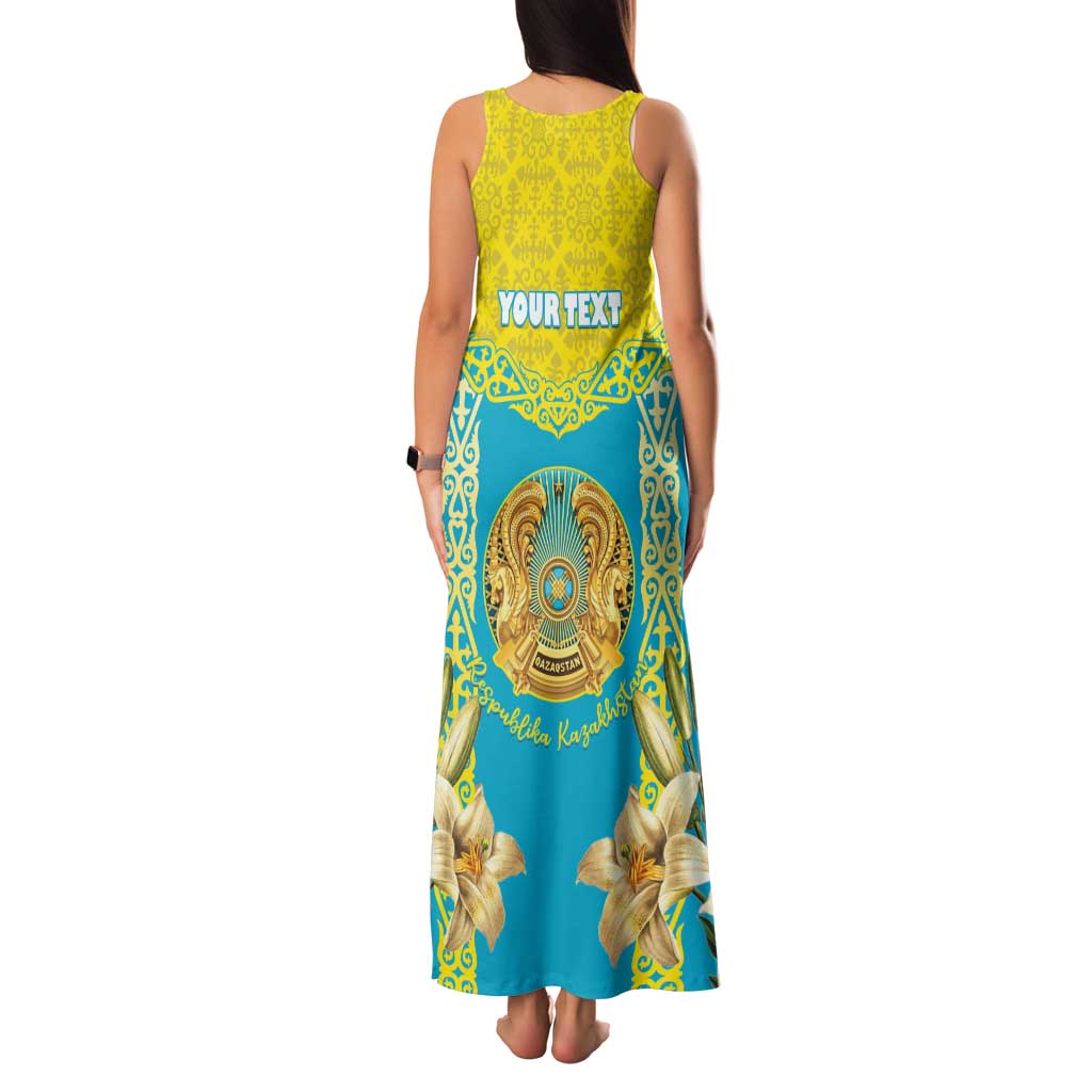 Personalised Kazakhstan Independence Day Family Matching Tank Maxi Dress and Hawaiian Shirt Lilium Peregrinum - Kazakh Pattern - Wonder Print Shop
