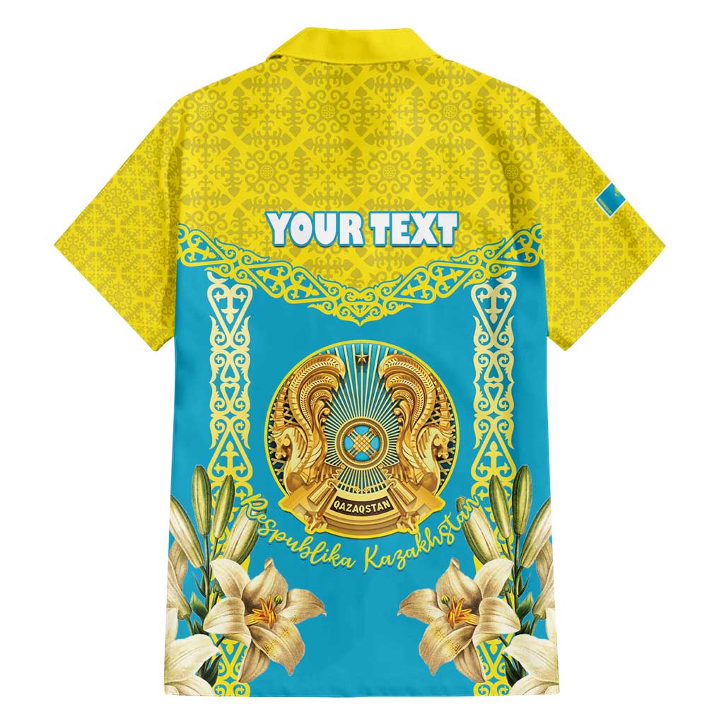 Personalised Kazakhstan Independence Day Hawaiian Shirt Lilium Peregrinum - Kazakh Pattern - Wonder Print Shop