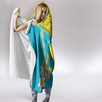 Personalised Kazakhstan Independence Day Hooded Blanket Lilium Peregrinum - Kazakh Pattern