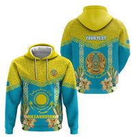 Personalised Kazakhstan Independence Day Hoodie Lilium Peregrinum - Kazakh Pattern - Wonder Print Shop