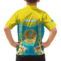 Personalised Kazakhstan Independence Day Kid Hawaiian Shirt Lilium Peregrinum - Kazakh Pattern - Wonder Print Shop