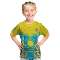 Personalised Kazakhstan Independence Day Kid T Shirt Lilium Peregrinum - Kazakh Pattern - Wonder Print Shop