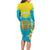 Personalised Kazakhstan Independence Day Long Sleeve Bodycon Dress Lilium Peregrinum - Kazakh Pattern - Wonder Print Shop