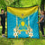 Personalised Kazakhstan Independence Day Quilt Lilium Peregrinum - Kazakh Pattern - Wonder Print Shop