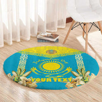Personalised Kazakhstan Independence Day Round Carpet Lilium Peregrinum - Kazakh Pattern