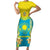 Personalised Kazakhstan Independence Day Short Sleeve Bodycon Dress Lilium Peregrinum - Kazakh Pattern - Wonder Print Shop