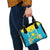 Personalised Kazakhstan Independence Day Shoulder Handbag Lilium Peregrinum - Kazakh Pattern