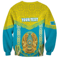 Personalised Kazakhstan Independence Day Sweatshirt Lilium Peregrinum - Kazakh Pattern - Wonder Print Shop