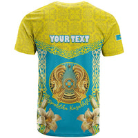 Personalised Kazakhstan Independence Day T Shirt Lilium Peregrinum - Kazakh Pattern - Wonder Print Shop