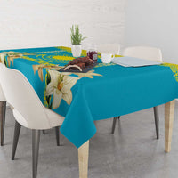 Personalised Kazakhstan Independence Day Tablecloth Lilium Peregrinum - Kazakh Pattern - Wonder Print Shop