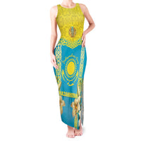 Personalised Kazakhstan Independence Day Tank Maxi Dress Lilium Peregrinum - Kazakh Pattern - Wonder Print Shop