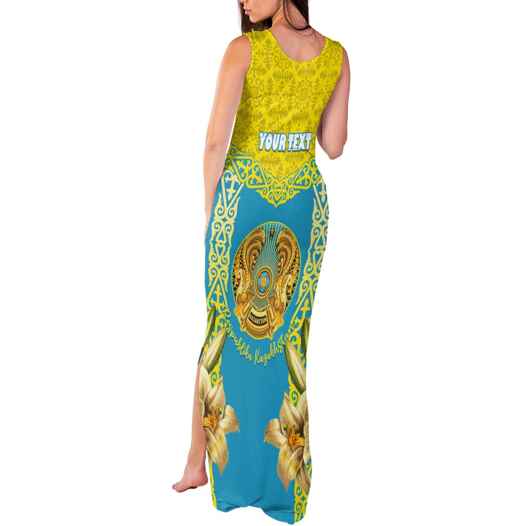 Personalised Kazakhstan Independence Day Tank Maxi Dress Lilium Peregrinum - Kazakh Pattern - Wonder Print Shop