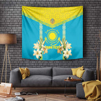 Personalised Kazakhstan Independence Day Tapestry Lilium Peregrinum - Kazakh Pattern - Wonder Print Shop