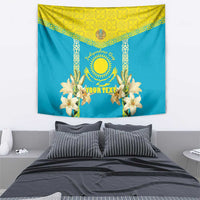 Personalised Kazakhstan Independence Day Tapestry Lilium Peregrinum - Kazakh Pattern - Wonder Print Shop