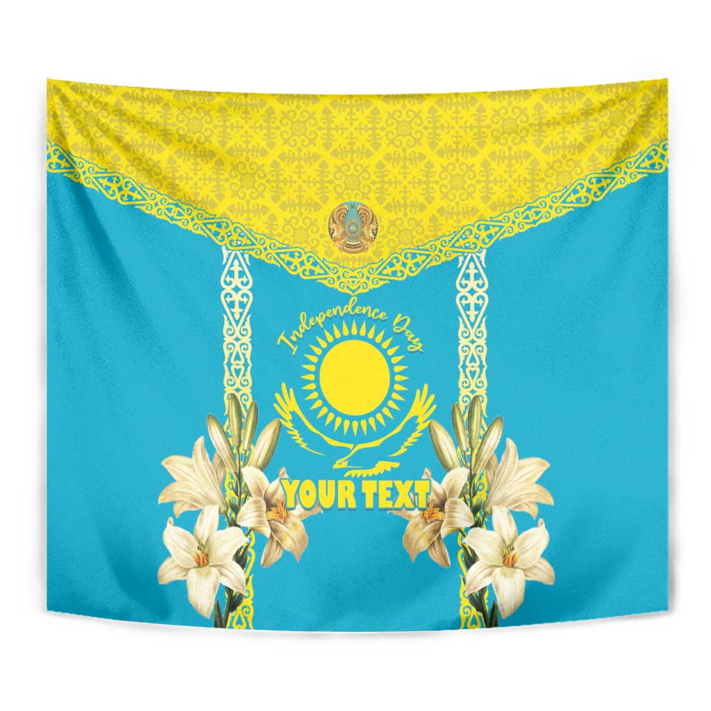 Personalised Kazakhstan Independence Day Tapestry Lilium Peregrinum - Kazakh Pattern - Wonder Print Shop