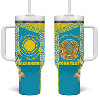 Personalised Kazakhstan Independence Day Tumbler With Handle Lilium Peregrinum - Kazakh Pattern - Wonder Print Shop