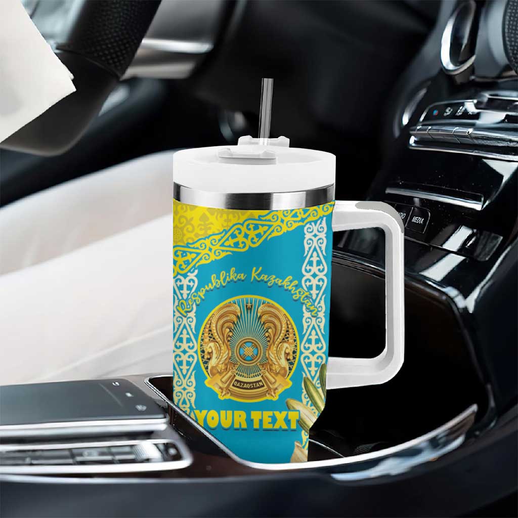 Personalised Kazakhstan Independence Day Tumbler With Handle Lilium Peregrinum - Kazakh Pattern - Wonder Print Shop