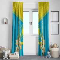 Personalised Kazakhstan Independence Day Window Curtain Lilium Peregrinum - Kazakh Pattern - Wonder Print Shop