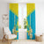 Personalised Kazakhstan Independence Day Window Curtain Lilium Peregrinum - Kazakh Pattern - Wonder Print Shop