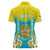 Personalised Kazakhstan Independence Day Women Polo Shirt Lilium Peregrinum - Kazakh Pattern - Wonder Print Shop