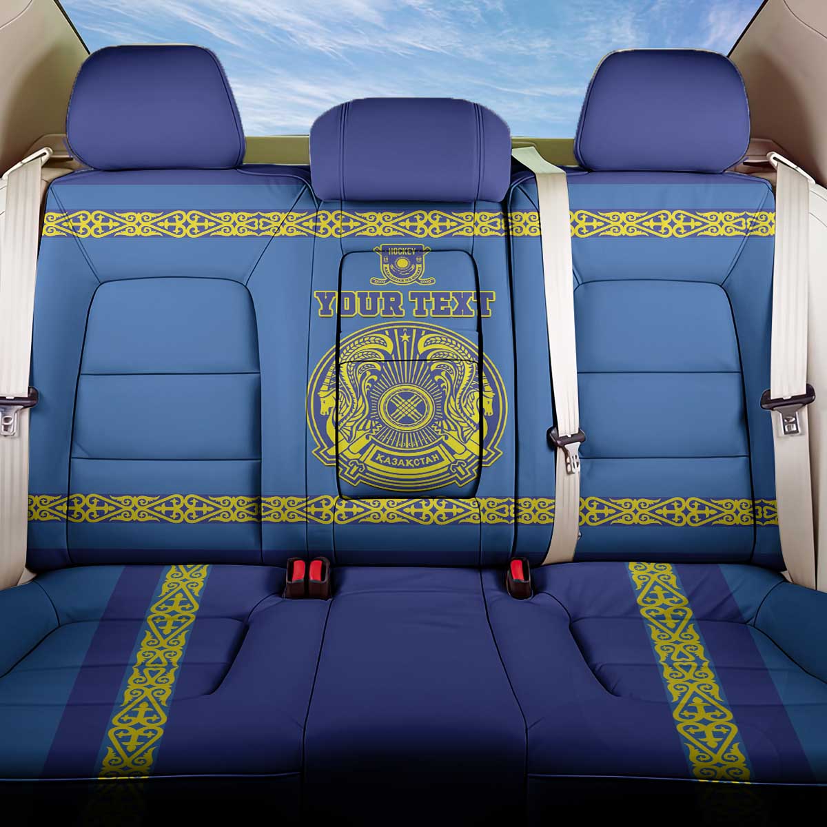 Custom Kazakhstan Hockey Back Car Seat Cover Go Kazakh - Wonder Print Shop