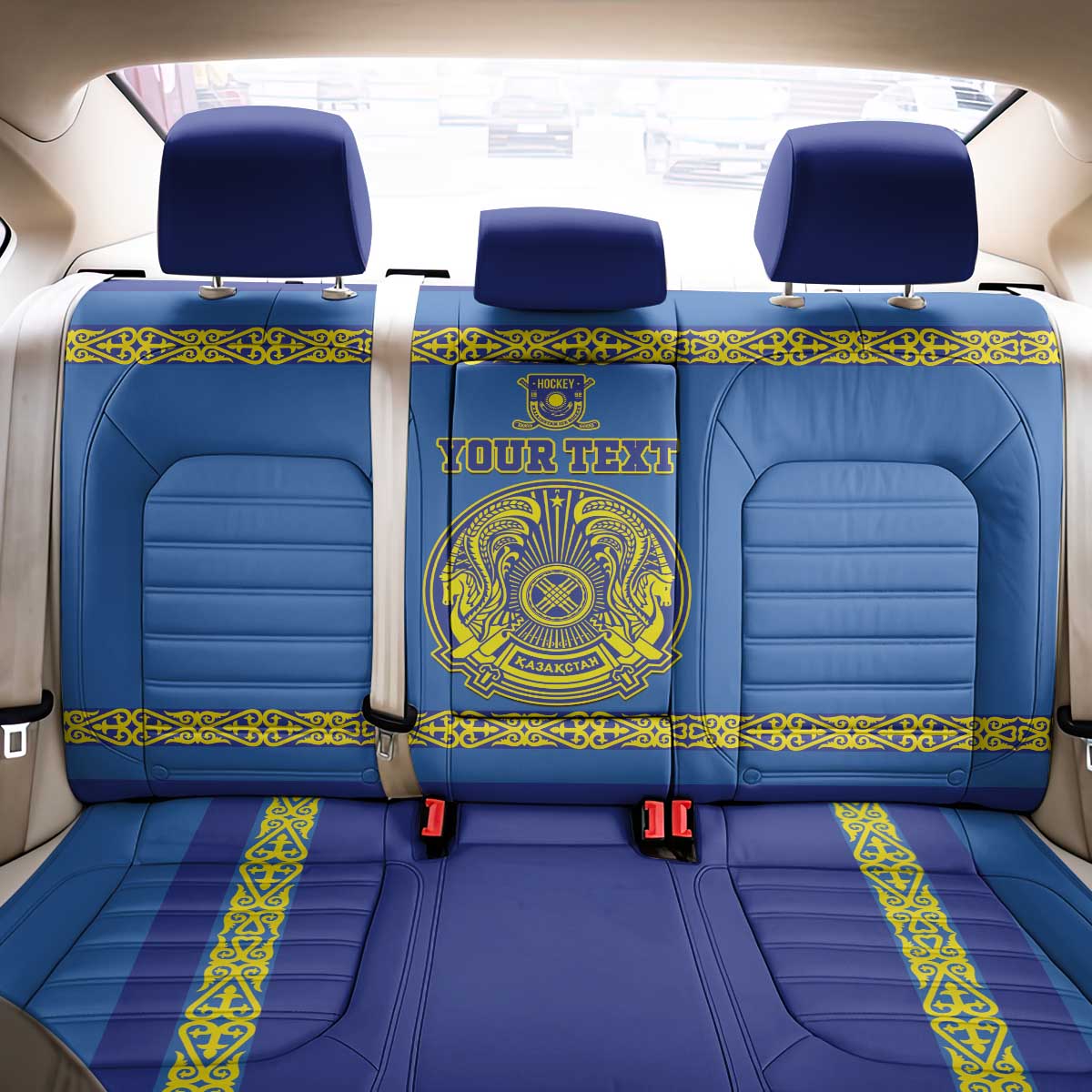 Custom Kazakhstan Hockey Back Car Seat Cover Go Kazakh - Wonder Print Shop