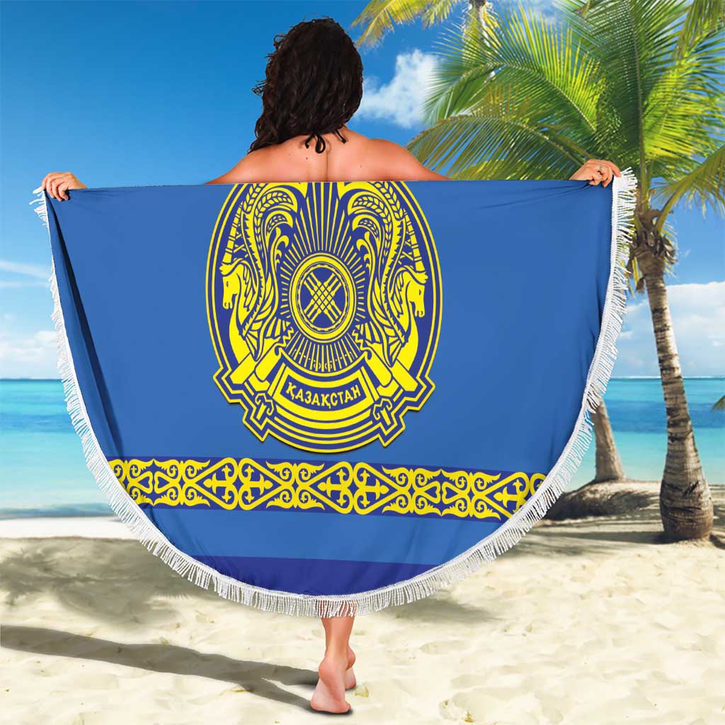 Custom Kazakhstan Hockey Beach Blanket Go Kazakh - Wonder Print Shop