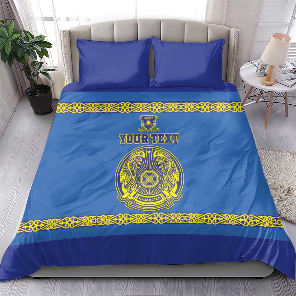 Custom Kazakhstan Hockey Bedding Set Go Kazakh - Wonder Print Shop