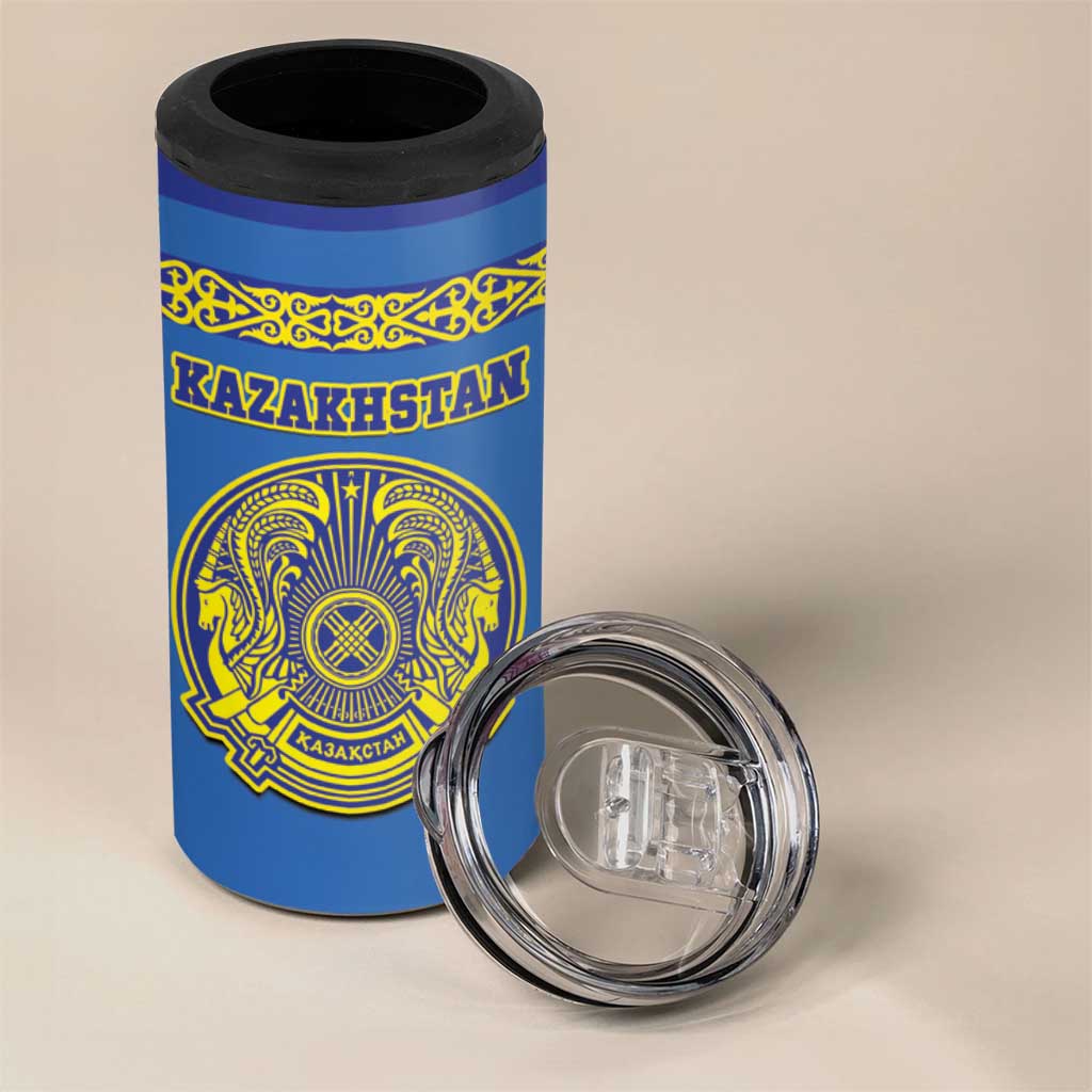 Custom Kazakhstan Hockey 4 in 1 Can Cooler Tumbler Go Kazakh - Wonder Print Shop