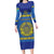 Custom Kazakhstan Hockey Family Matching Long Sleeve Bodycon Dress and Hawaiian Shirt Go Kazakh - Wonder Print Shop