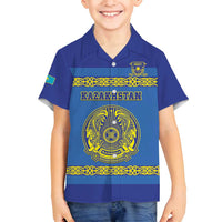 Custom Kazakhstan Hockey Family Matching Off Shoulder Short Dress and Hawaiian Shirt Go Kazakh - Wonder Print Shop