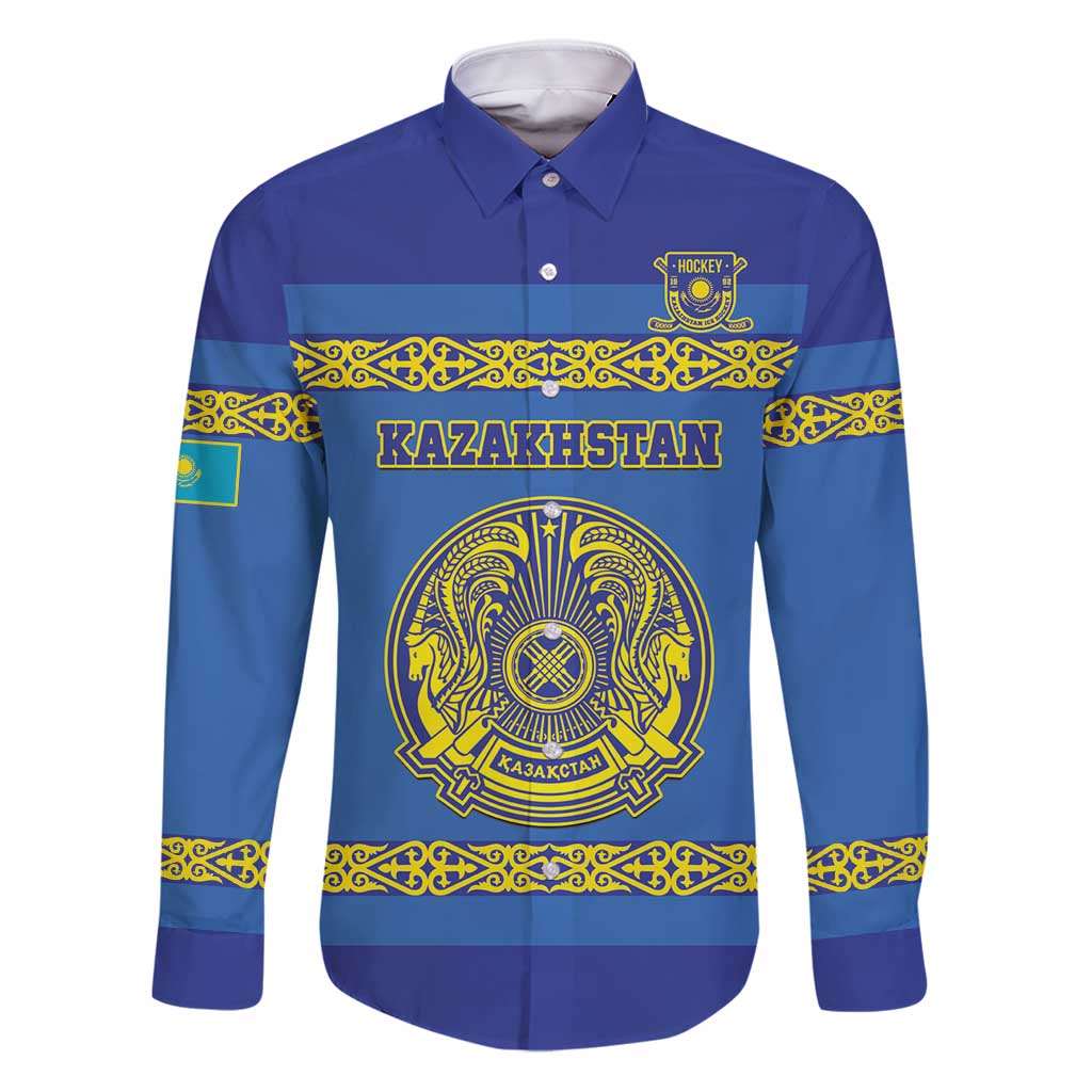 Custom Kazakhstan Hockey Family Matching Puletasi and Hawaiian Shirt Go Kazakh - Wonder Print Shop