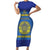 Custom Kazakhstan Hockey Family Matching Short Sleeve Bodycon Dress and Hawaiian Shirt Go Kazakh - Wonder Print Shop