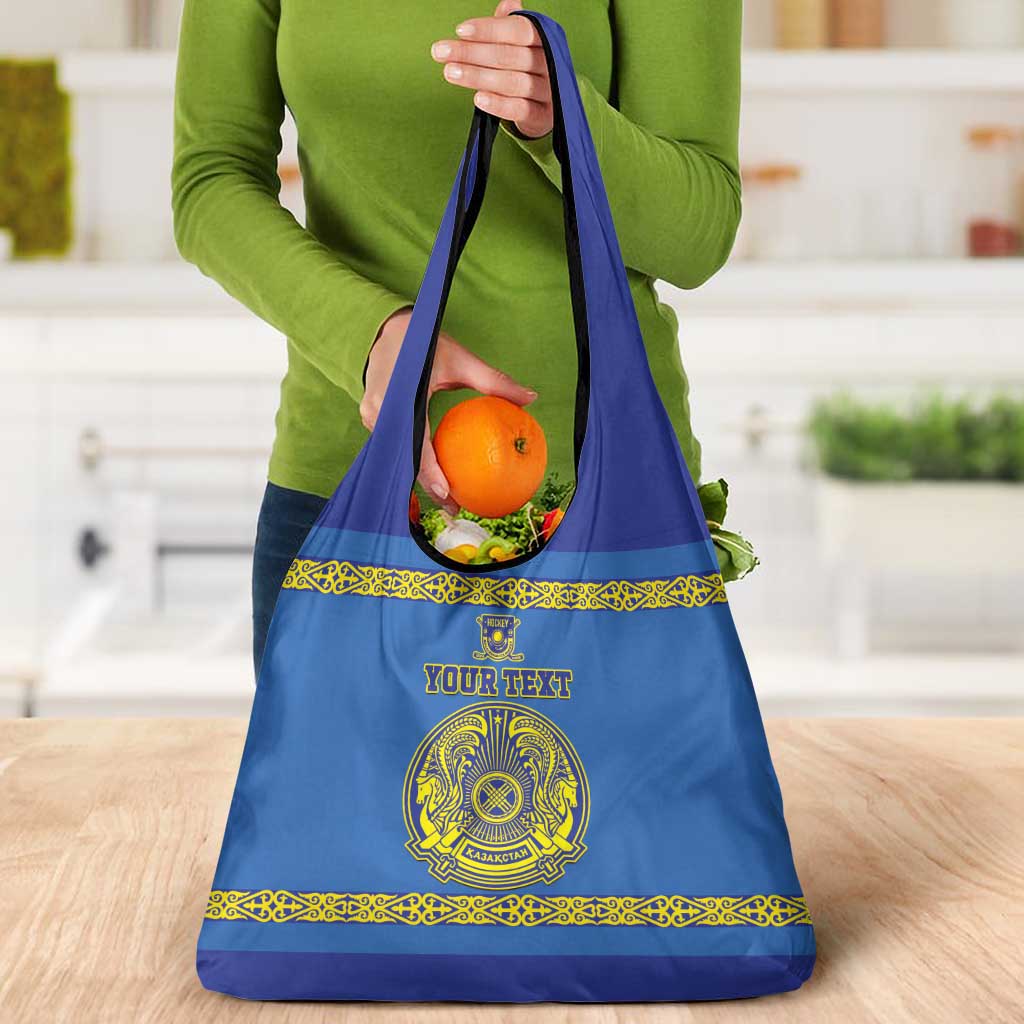 Custom Kazakhstan Hockey Grocery Bag Go Kazakh